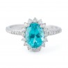 ANEL COM ÁGUA MARINHA E DIAMANTES