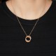 COLAR CARTIER TRINITY TRIPLE CIRCLE PAVÊ SAFIRA ROSA