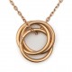 COLAR CARTIER TRINITY TRIPLE CIRCLE PAVÊ SAFIRA ROSA