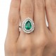 ANEL GOTA DE ESMERALDA E DIAMANTES