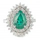 ANEL GOTA DE ESMERALDA E DIAMANTES