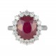 ANEL DE RUBI E DIAMANTES