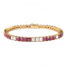 PULSEIRA RIVIERA COM RUBIS E DIAMANTES