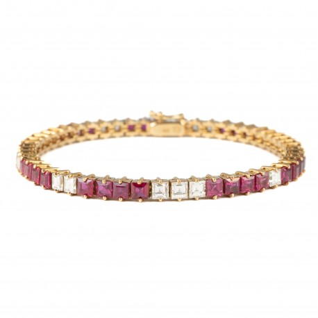 PULSEIRA RIVIERA COM RUBIS E DIAMANTES