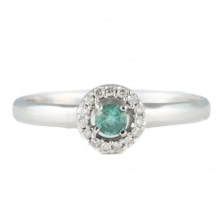 ANEL DE ESMERALDA E DIAMANTES