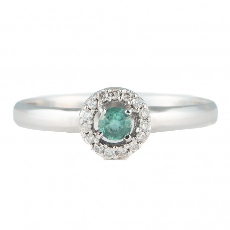 ANEL DE ESMERALDA E DIAMANTES