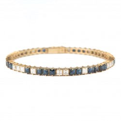 PULSEIRA RIVIERA COM SAFIRAS E DIAMANTES