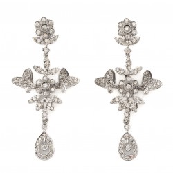 BRINCO FLORAL COM DIAMANTES