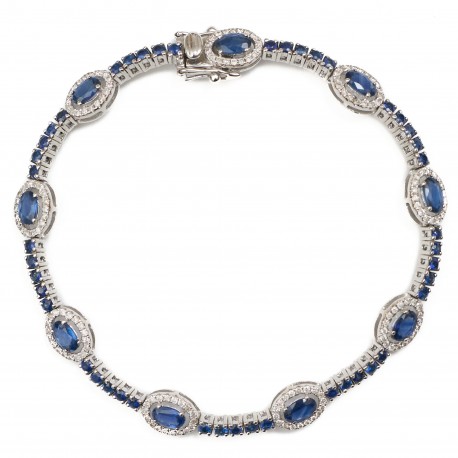 PULSEIRA RIVIERA COM SAFIRAS E DIAMANTES