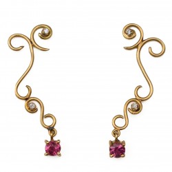 BRINCO COM TURMALINA ROSA E DIAMANTES