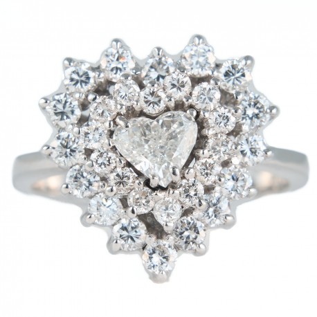 ANEL CORAÇÃO DE DIAMANTES