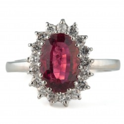ANEL DE RUBELITA E DIAMANTES