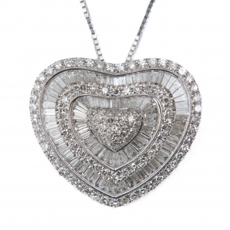 COLAR CORAÇÃO DE DIAMANTES