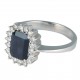 ANEL DE SAFIRA E DIAMANTES
