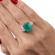ANEL COM ESMERALDA E DIAMANTES