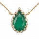 COLAR GOTA DE ESMERALDA COM DIAMANTES