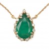 COLAR GOTA DE ESMERALDA COM DIAMANTES