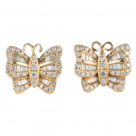 BRINCO BORBOLETA COM DIAMANTES