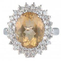 ANEL CITRINO COM DIAMANTES
