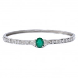 BRACELETE COM ESMERALDA E DIAMANTES