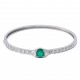 BRACELETE COM ESMERALDA E DIAMANTES