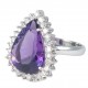 ANEL COM AMETISTA E DIAMANTES