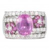 ANEL COM RUBELITA E DIAMANTES