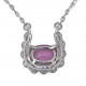 COLAR SARA JOIAS COM SAFIRA ROSA E DIAMANTES