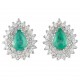 BRINCO GOTA DE ESMERALDA E DIAMANTES