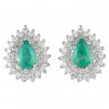 BRINCO GOTA DE ESMERALDA E DIAMANTES