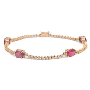 PULSEIRA RIVIERA DE RUBELITAS E DIAMANTES