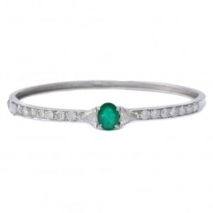 BRACELETE COM ESMERALDA E DIAMANTES