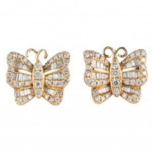 BRINCO BORBOLETA COM DIAMANTES