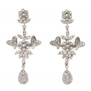 BRINCO FLORAL COM DIAMANTES