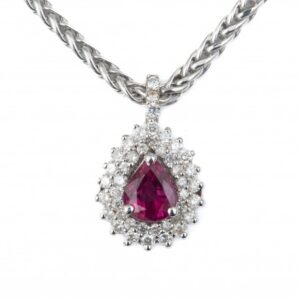 COLAR GOTA DE RUBI E DIAMANTES