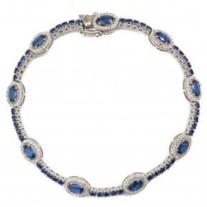 PULSEIRA RIVIERA COM SAFIRAS E DIAMANTES